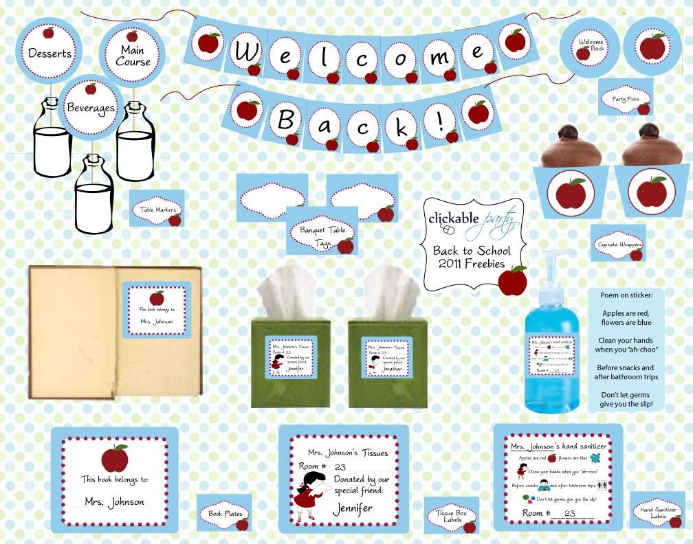 Free Back To School Printables From Clickable Party | Catch My Party - Free School Printables