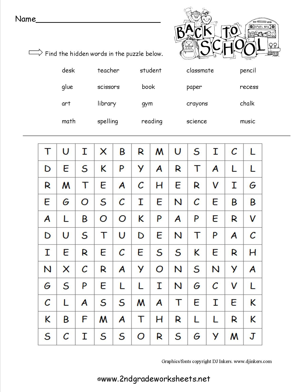 Free Back To School Worksheets And Printouts - Free Printable Back To School Worksheets For First Grade