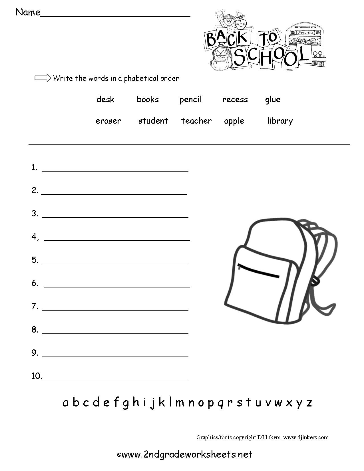 Free Back To School Worksheets And Printouts - Free Printable Back To School Worksheets For First Grade