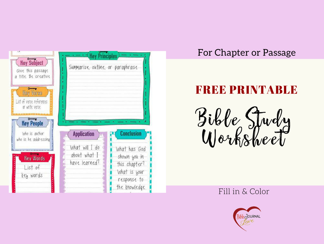 Free Bible Journal Key Worksheet – Bible Journal Love - Free Printable Bible Study Journal Pages