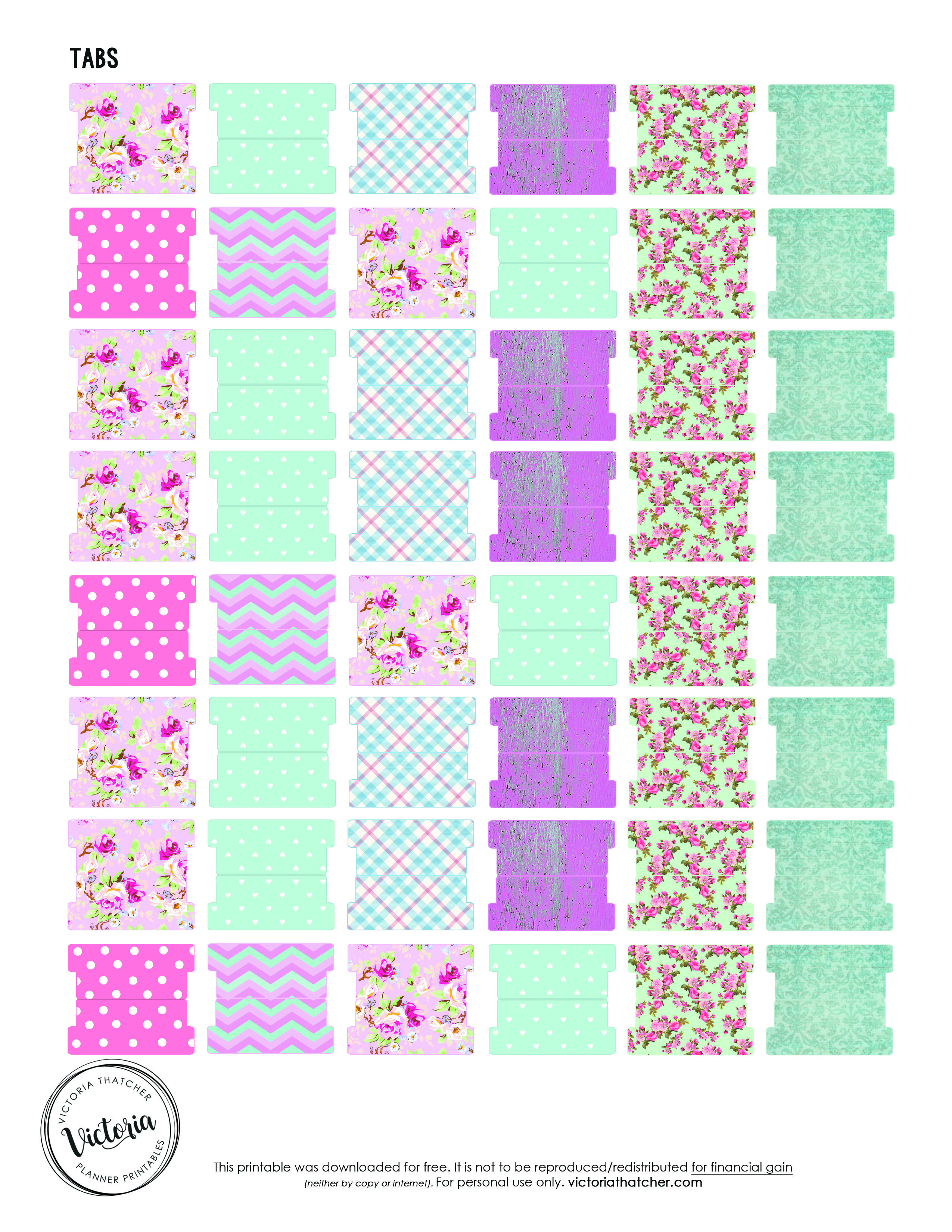 Free Printable Tabs