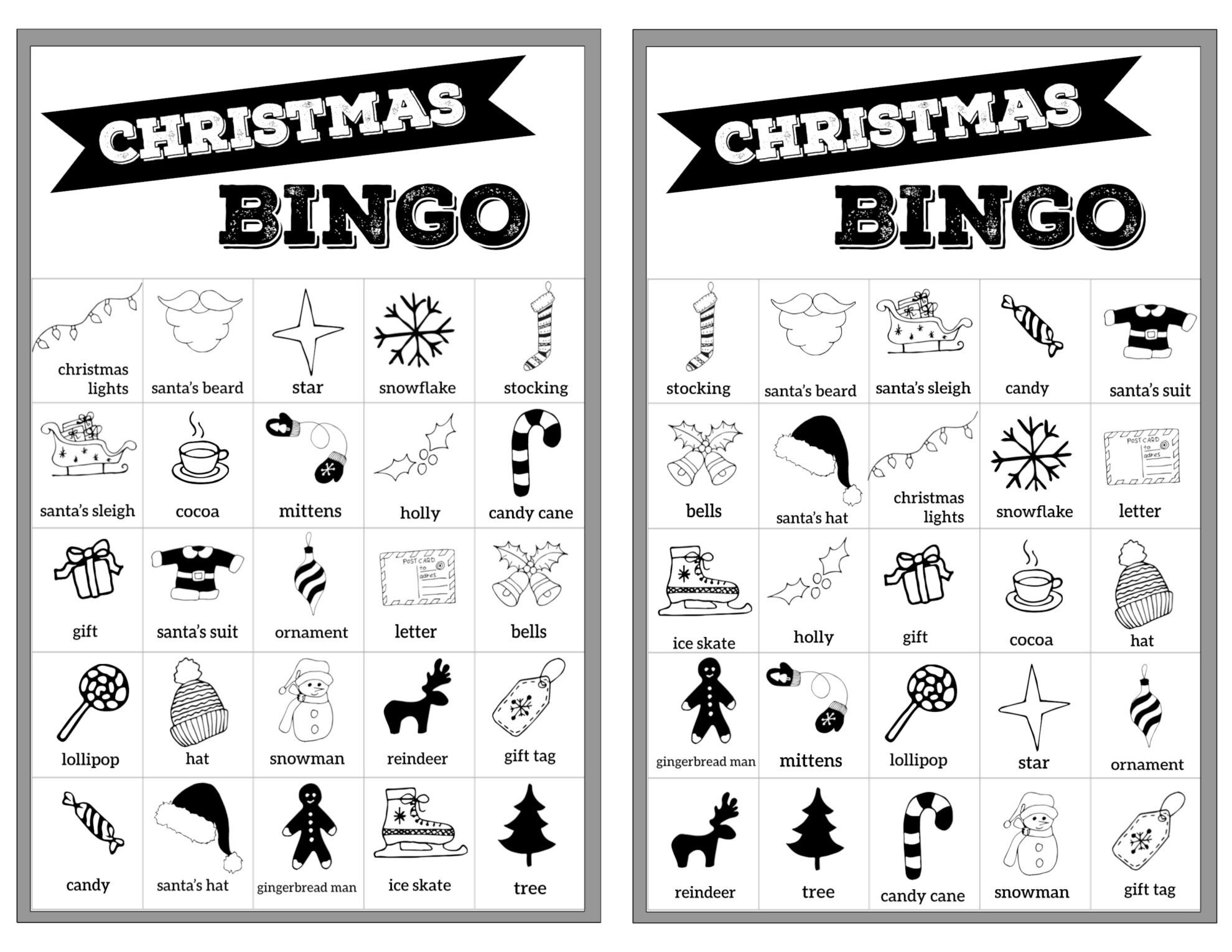 Free Christmas Bingo Printable Cards - Paper Trail Design - Free Printable Christmas Bingo Cards