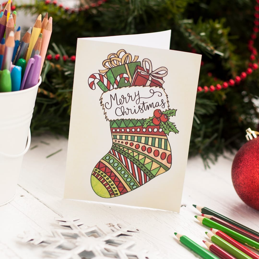 Free Christmas Coloring Card - Sarah Renae Clark - Coloring Book - Make A Holiday Card For Free Printable