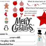 Free Christmas Printables: Activity Placemat & Fill In The Blank   Free Printable Christmas Activities
