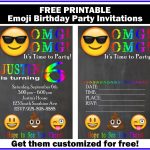 Free Customized Emoji Invitations And Birthday Printables   Free Emoji Party Printables