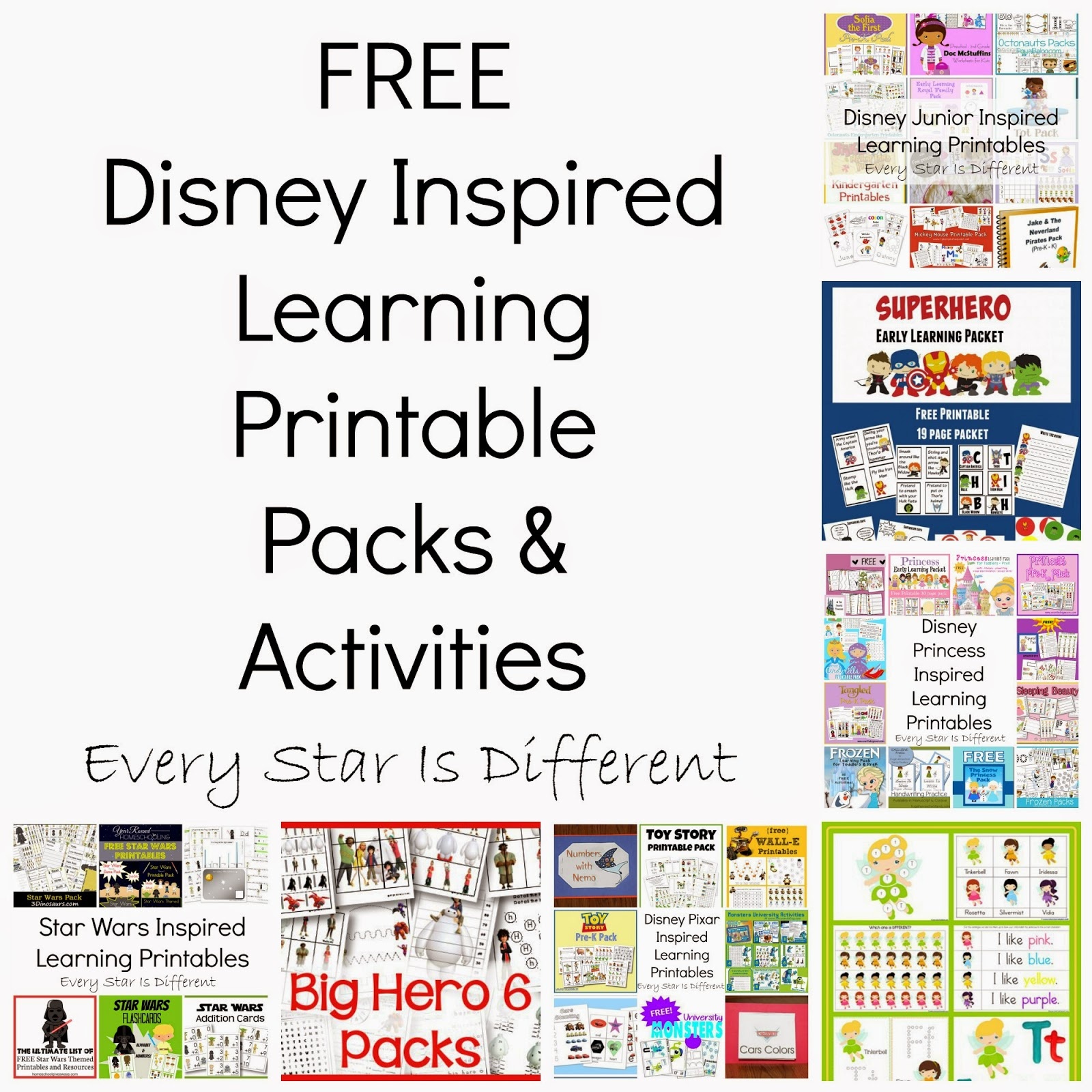 Free Disney Inspired Learning Printable Packs &amp;amp; Activities - Every - Free Disney Activity Printables