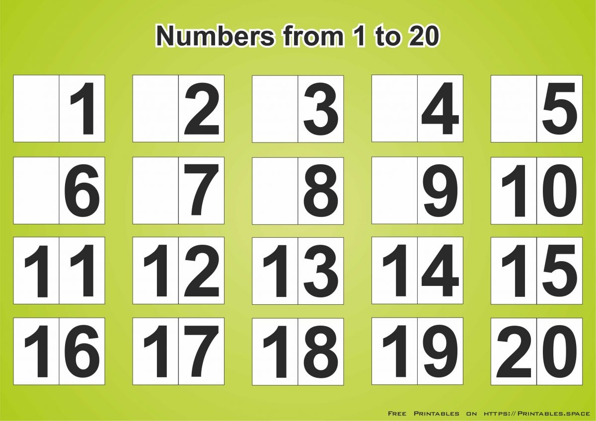 Free Download Printable Page With Numbers 1-20 - Free Printables - Free Printable Numbers 1 20