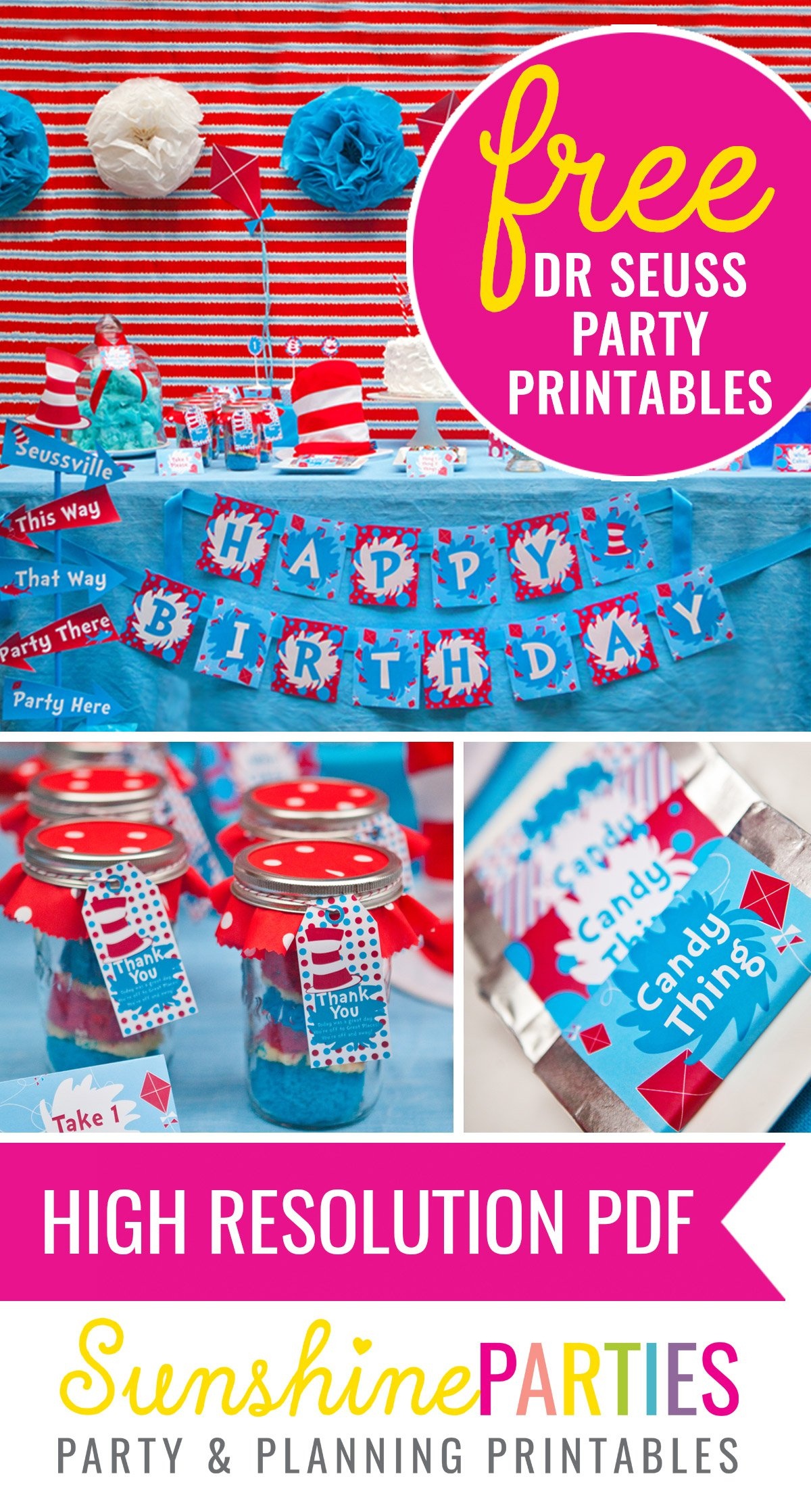 Free Dr Seuss Party Printables! - Sunshine Parties - Dr Seuss Free Printables