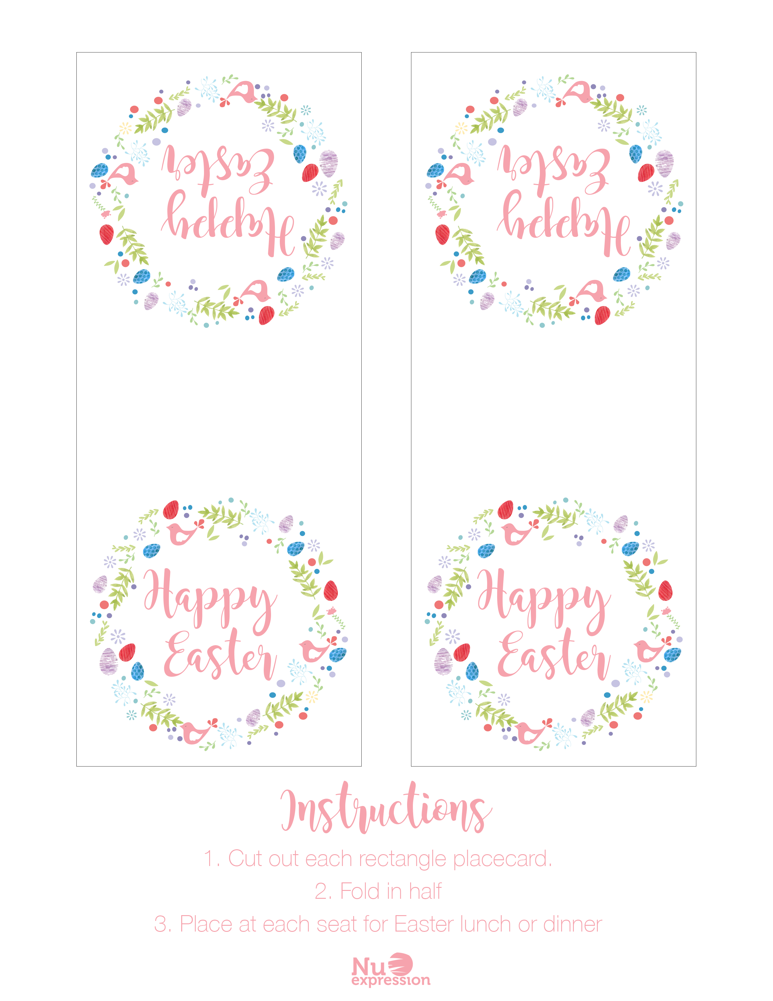 Free Easter Printables - Card, Gift Tags, + More - Free Easter Place Cards Printable