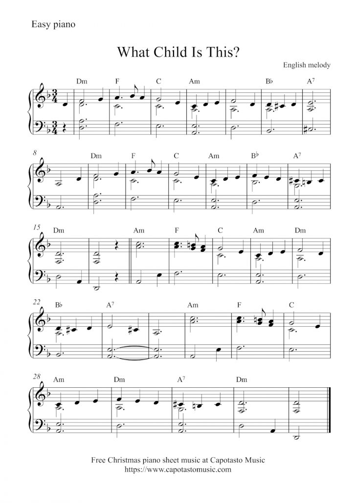 Christmas Songs Piano Sheet Music Free Printable