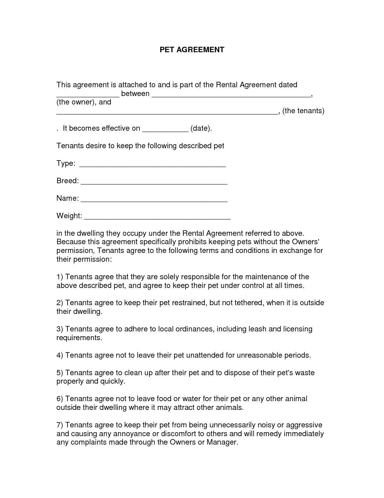 Free Easy Lease Agreement To Print | Free Printable Lease Agreement - Free Printable Rental Agreement
