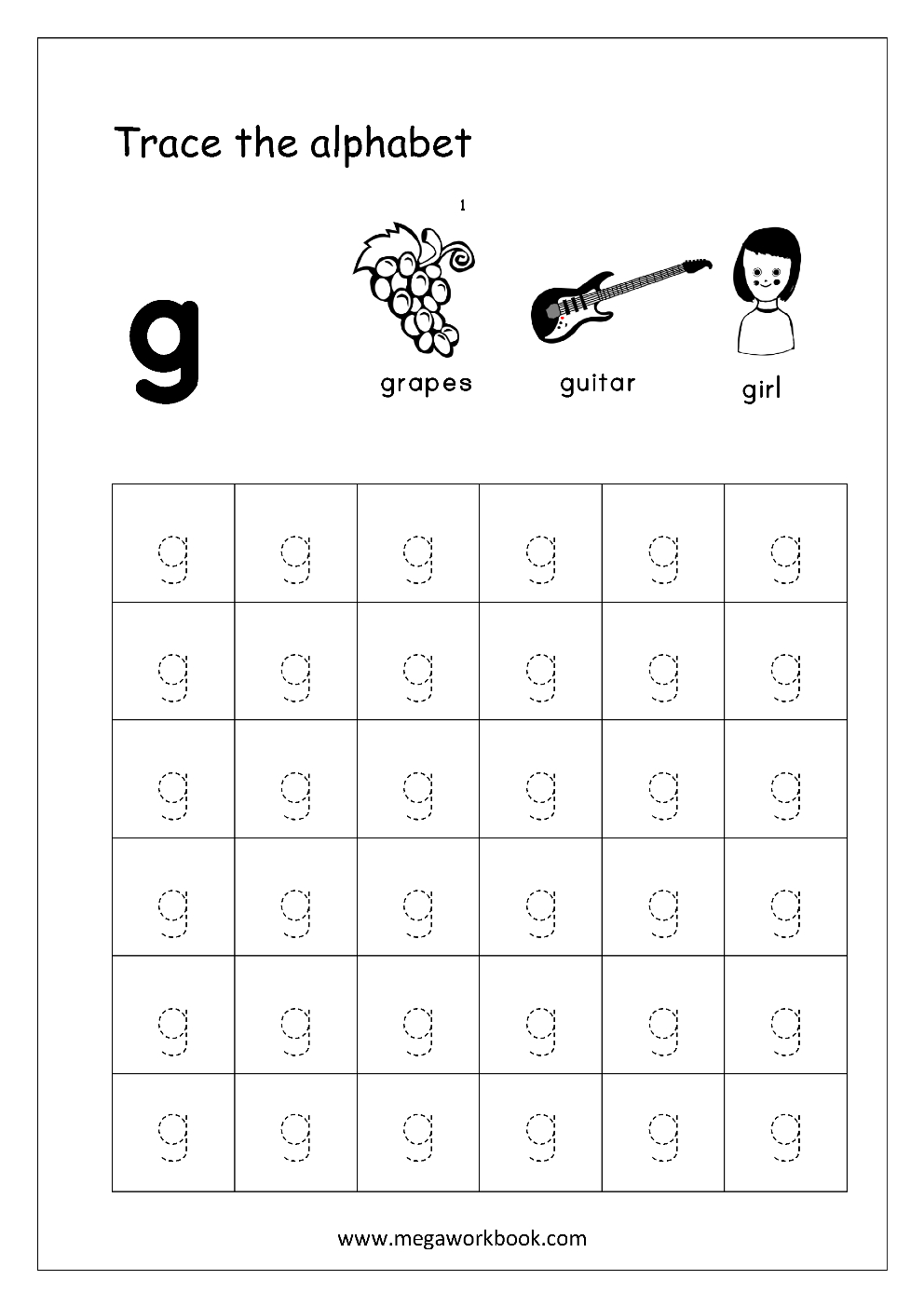 Free English Worksheets - Alphabet Tracing (Small Letters) - Letter - Free Printable Letter Tracing