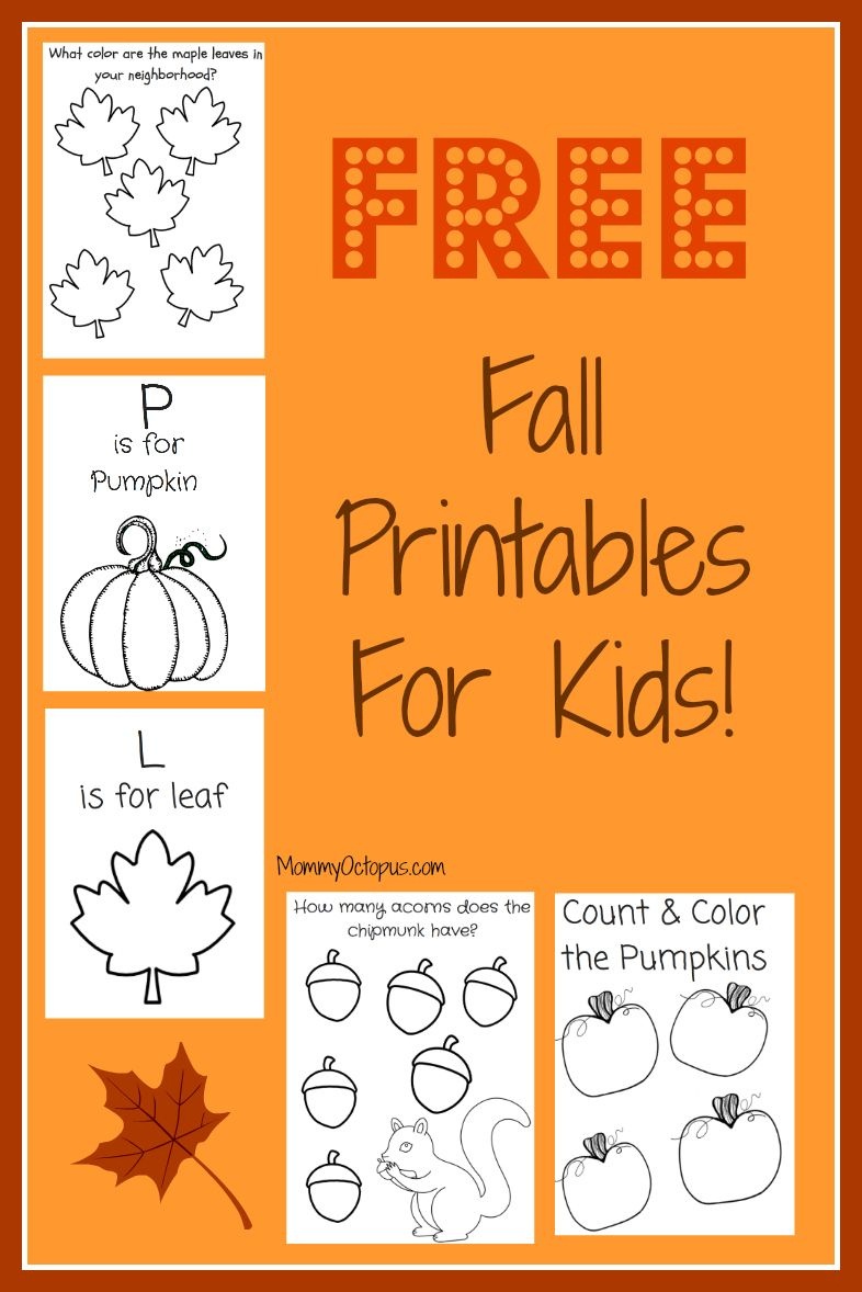 Free Fall Printable Activity Sheets | Thanksgiving &amp;amp; Fall - Free October Preschool Printables