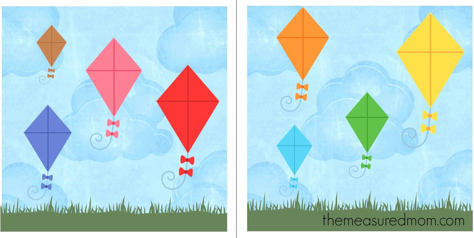 Free File Folder Game For Preschoolers: Kites! - The Measured Mom - Free Printable File Folders For Preschoolers