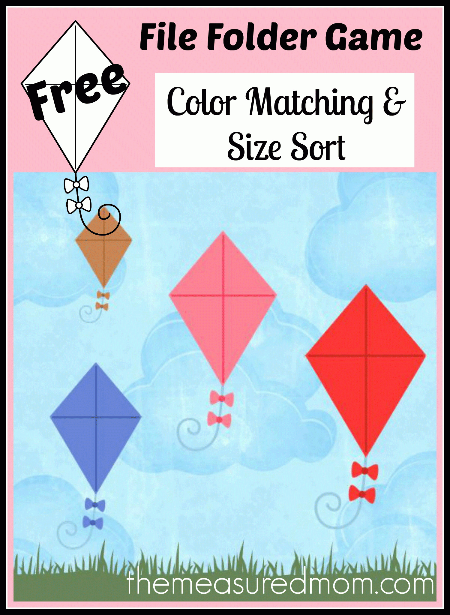 Free File Folder Game For Preschoolers: Kites! - The Measured Mom - Free Printable Preschool Folder Games
