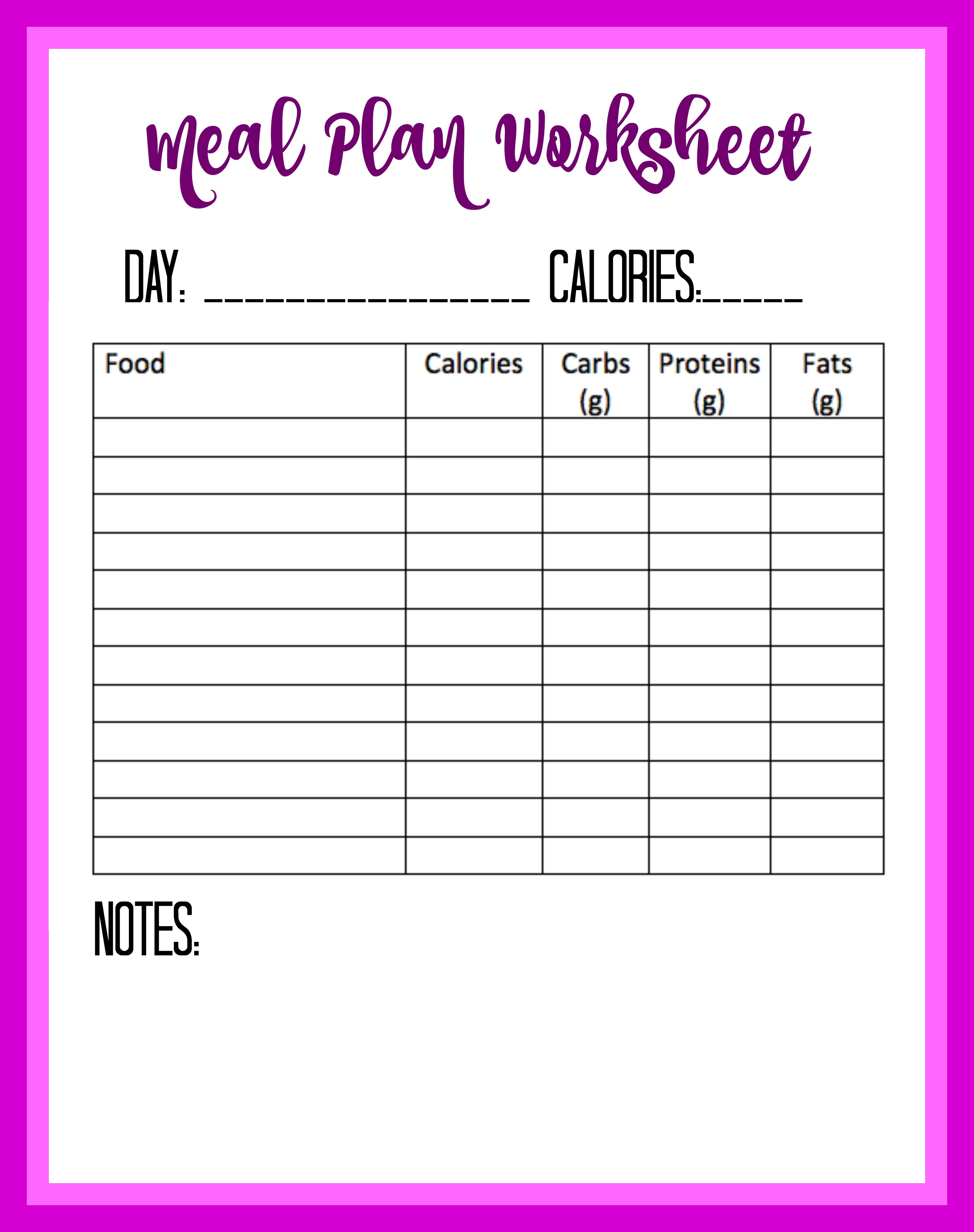 Free Printable Calorie Counter Sheet Free Printable