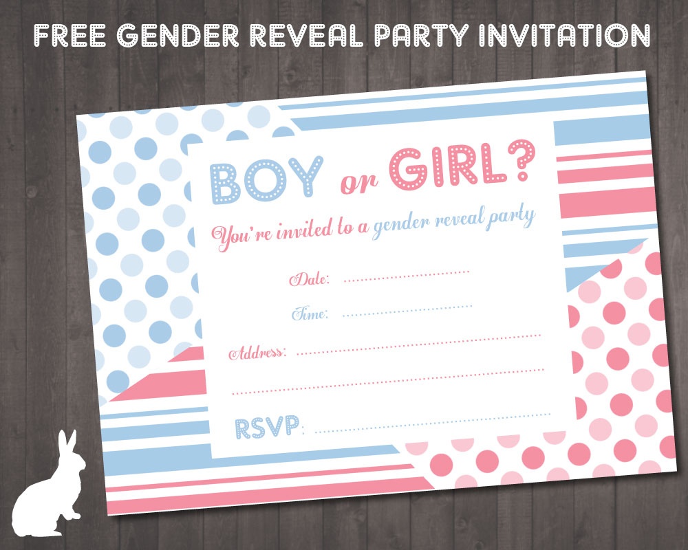 Free Gender Reveal Party Invitation | Free Party Invitationsruby - Free Gender Reveal Printables