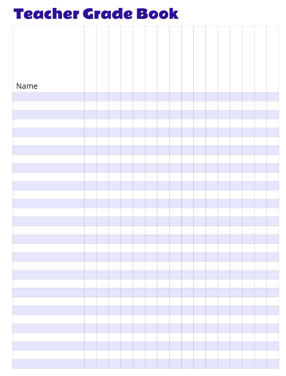 Free Grade Book - Tutlin.psstech.co - Free Printable Gradebook