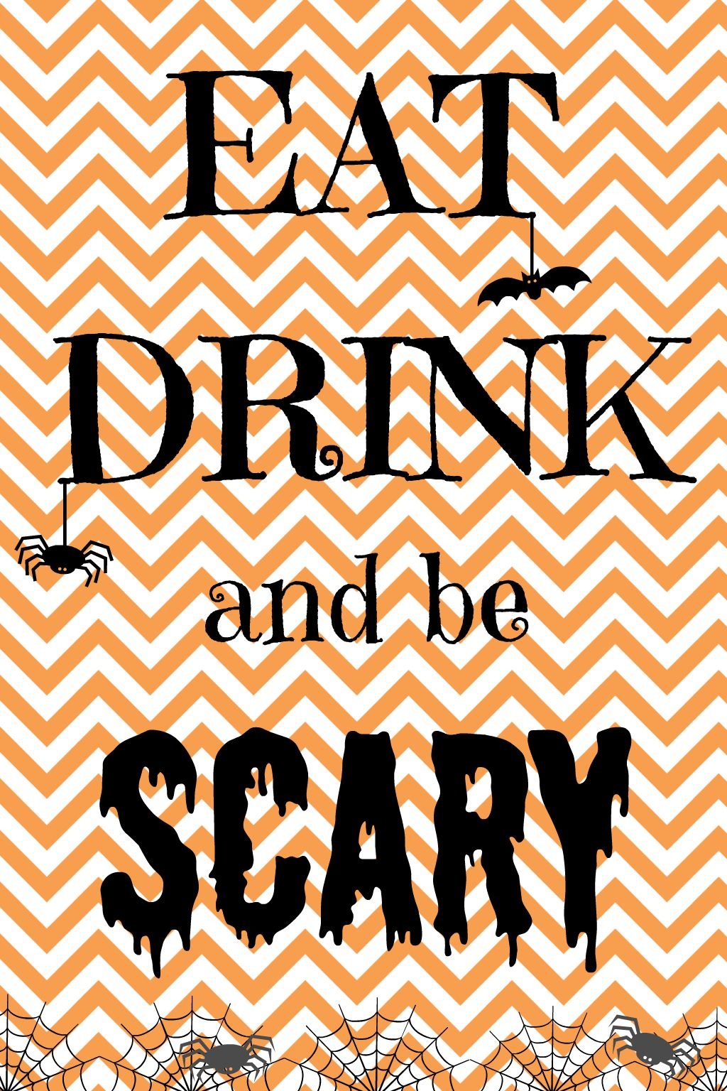 Free Halloween Printable: Eat Drink And Be Scary! - Sign My Shirt - Eat Drink And Be Scary Free Printable