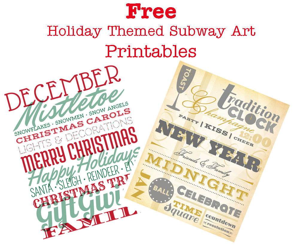 Free Holiday Subway Art Printables - Sew Woodsy - Free Holiday Printables