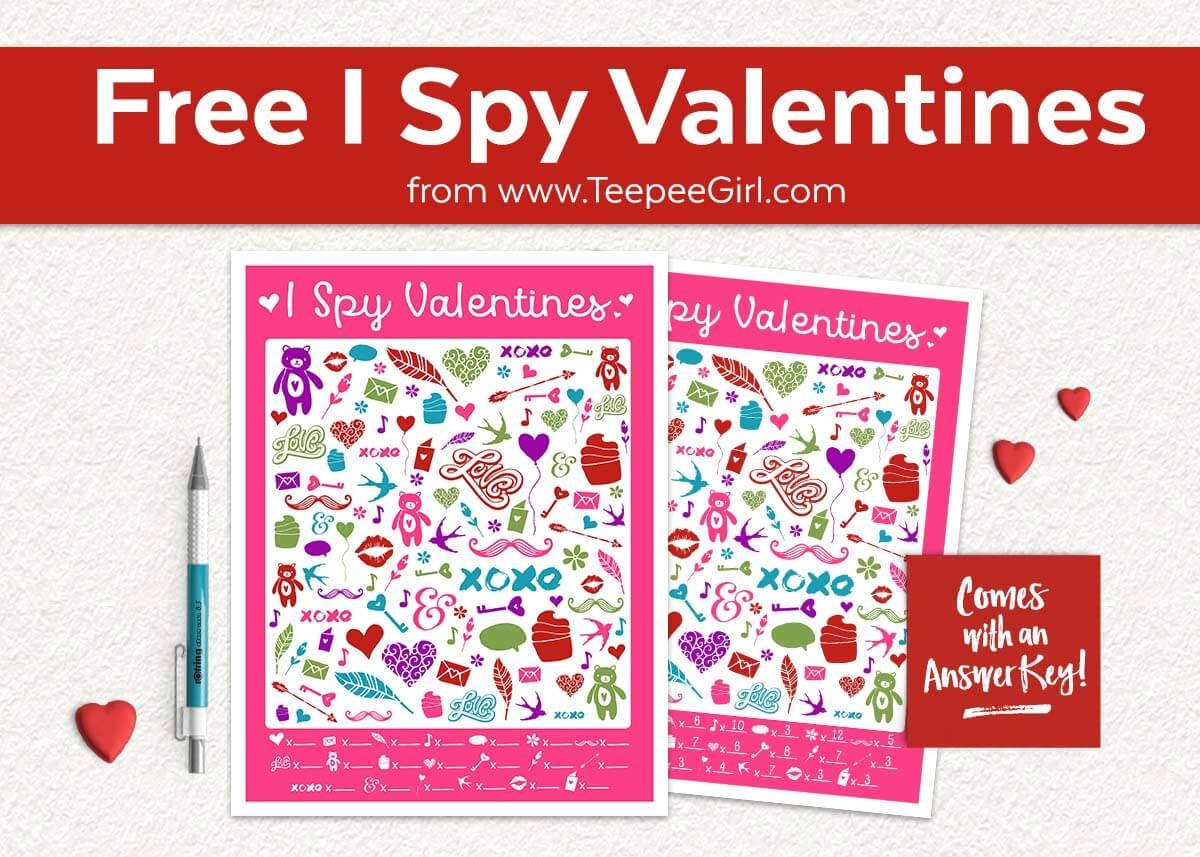 Free I Spy Valentines Printable Game - Teepee Girl - Free Printable Valentine Game