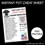 Free Instant Pot Cheat Sheet For Vegetables · The Inspiration Edit   Free Printable Instant Pot Cheat Sheet