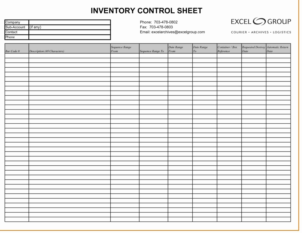 Free Inventory Spreadsheet – Ptcharacterprofiles.website - Free Printable Inventory Sheets