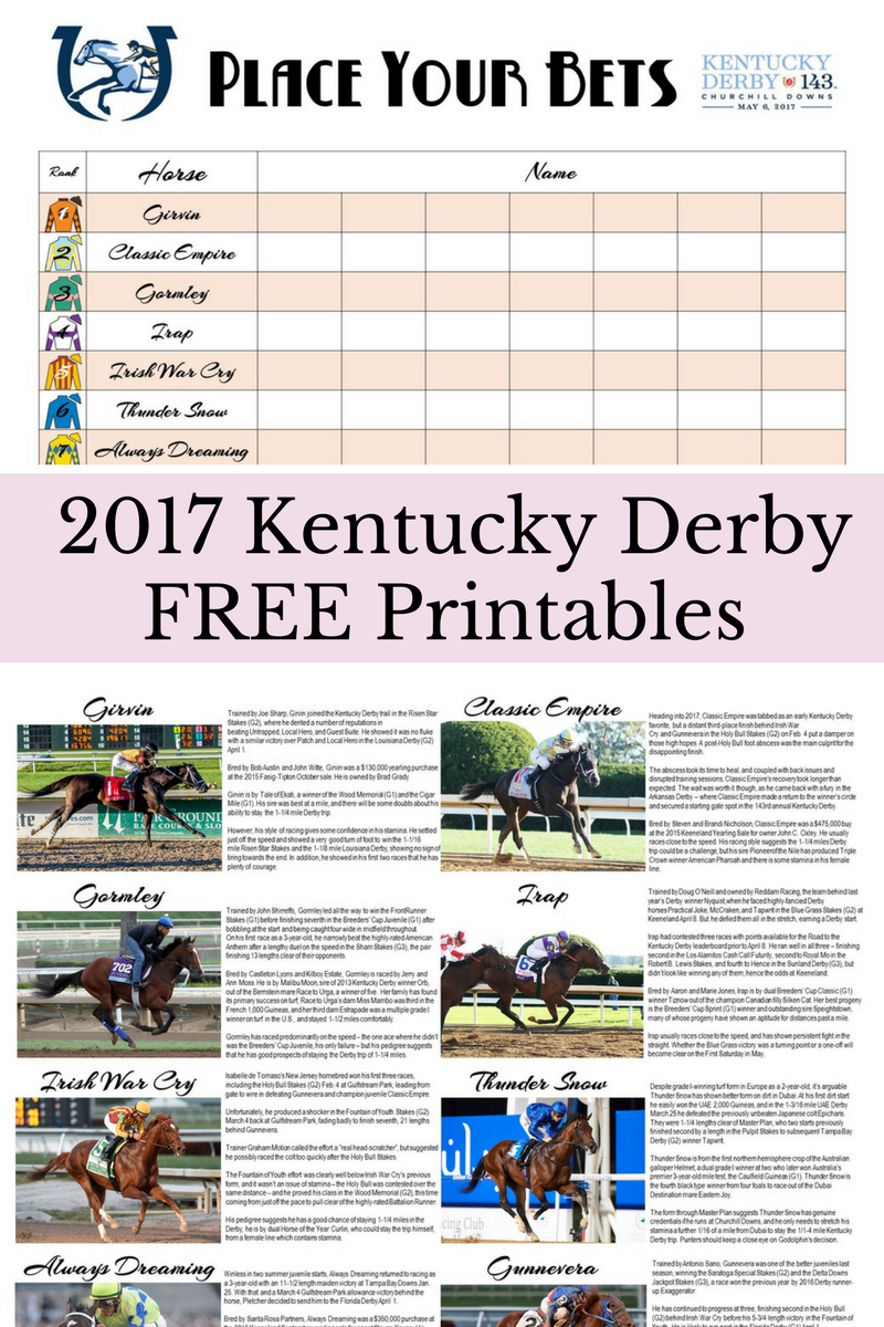 Kentucky Derby Games Printable