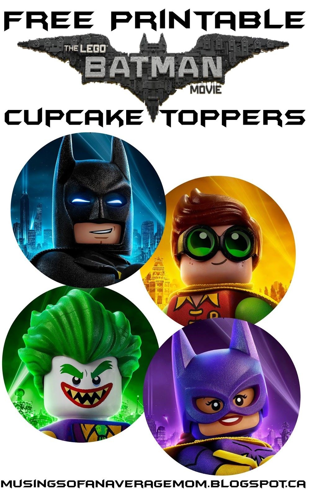 Free Lego Batman Cupcake Toppers | Daniel Bday Theme Ideas | Lego - Lego Batman Party Invitations Free Printable