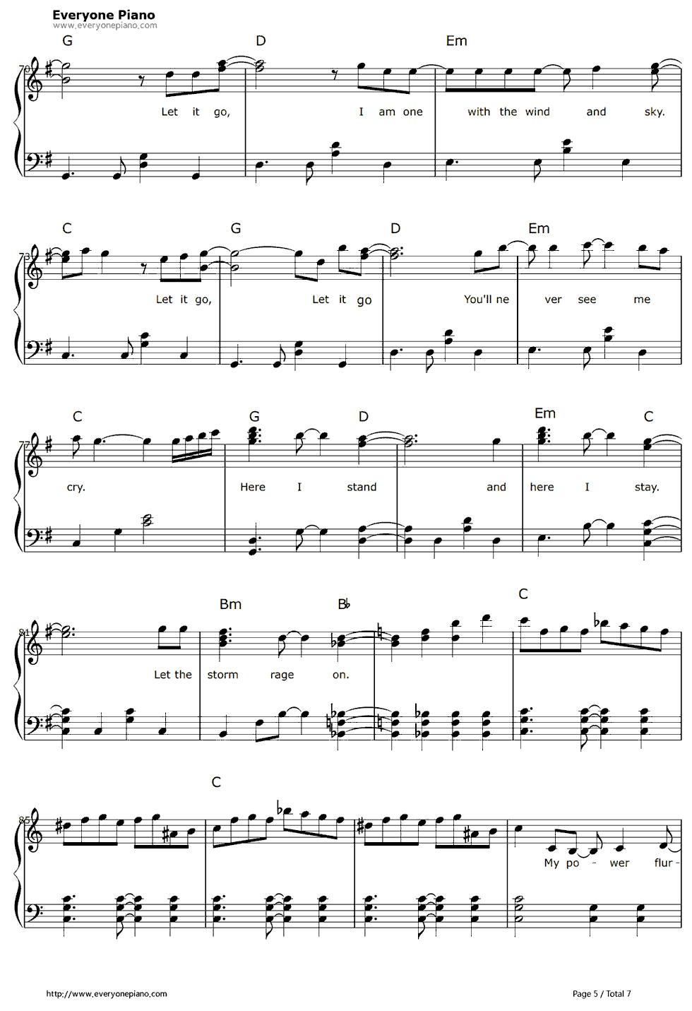 Free Let It Go Easy Version-Frozen Theme Sheet Music Preview 5 - Let It Go Piano Sheet Music Free Printable