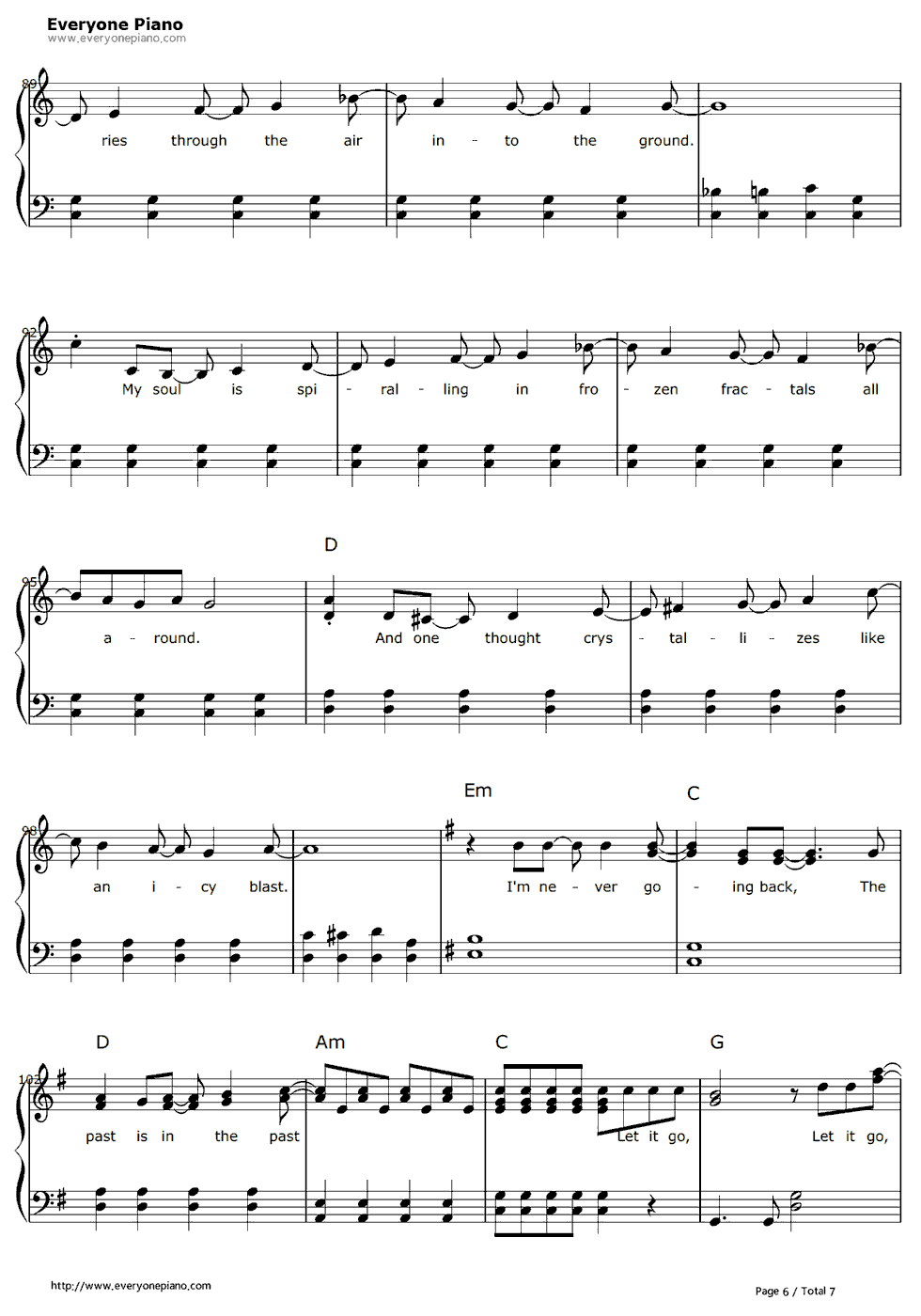 Free Let It Go Easy Version-Frozen Theme Sheet Music Preview 6 - Let It Go Violin Sheet Music Free Printable