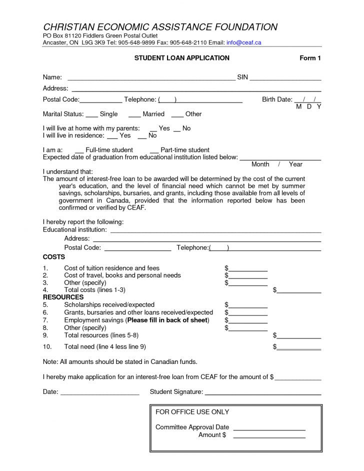 Free Printable Personal Loan Forms