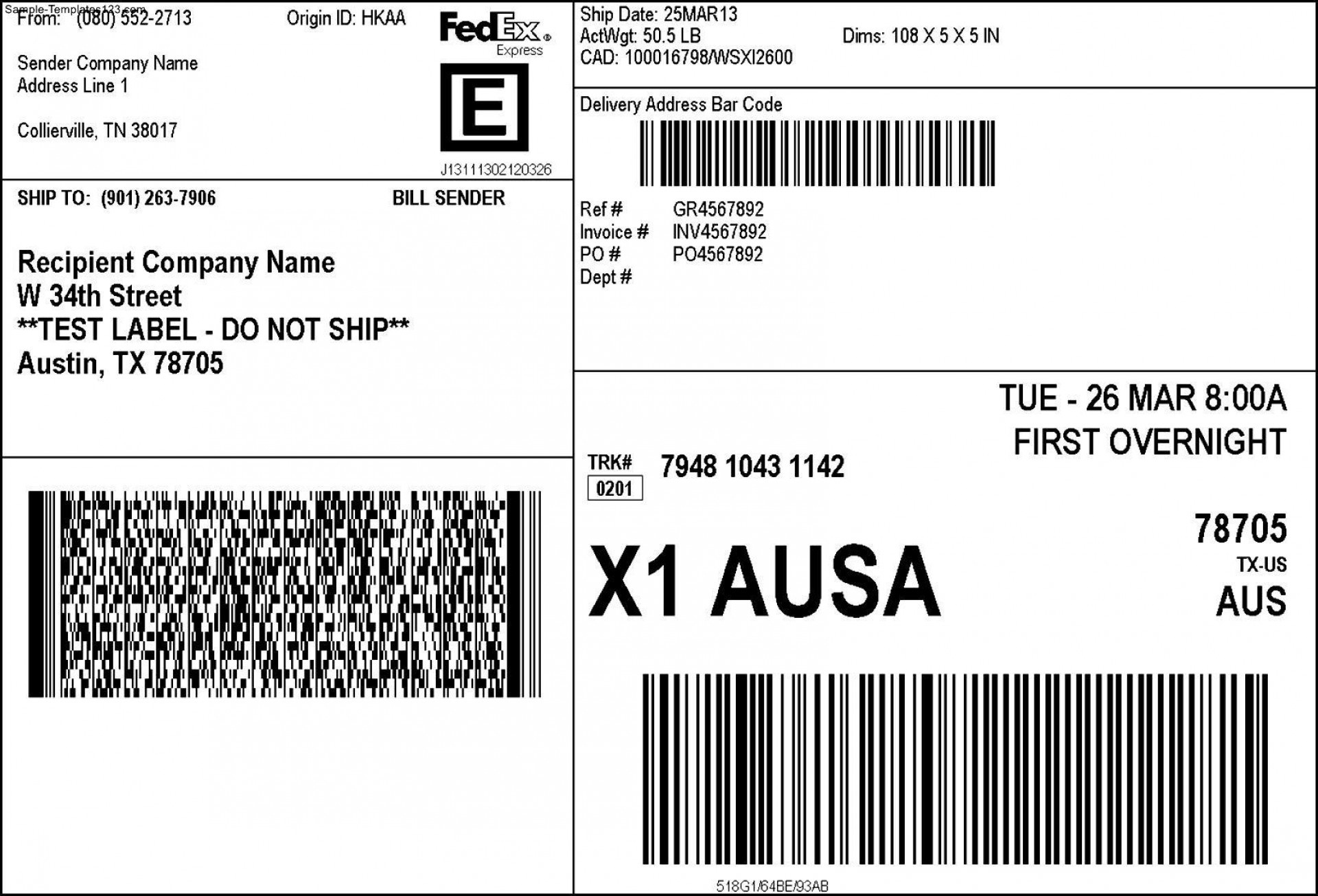 Free Printable Shipping Label Template Free Printable
