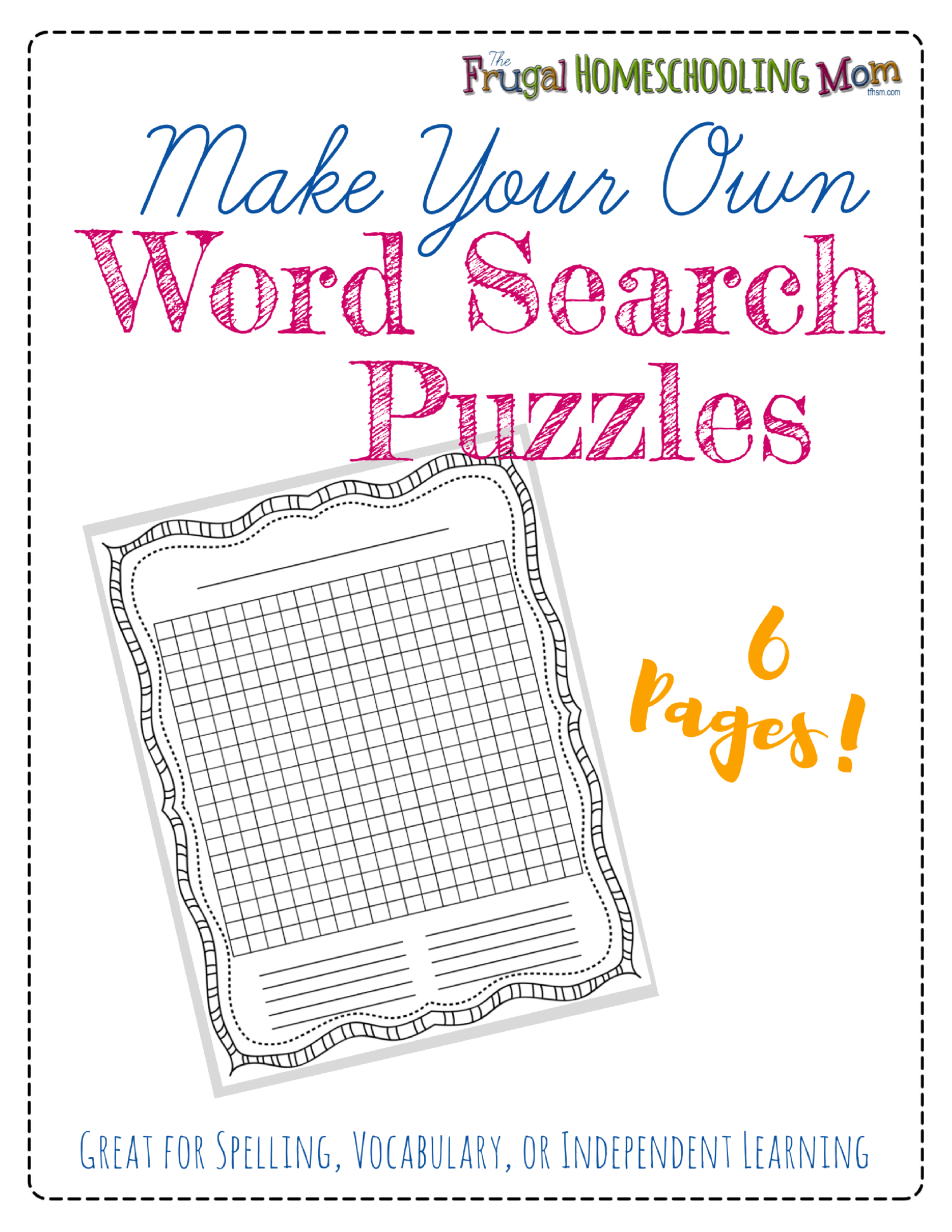 Free &amp;quot;make-Your-Own&amp;quot; Printable Wordsearch Puzzles – The Frugal - Make Your Own Search Word Puzzle Free Printable