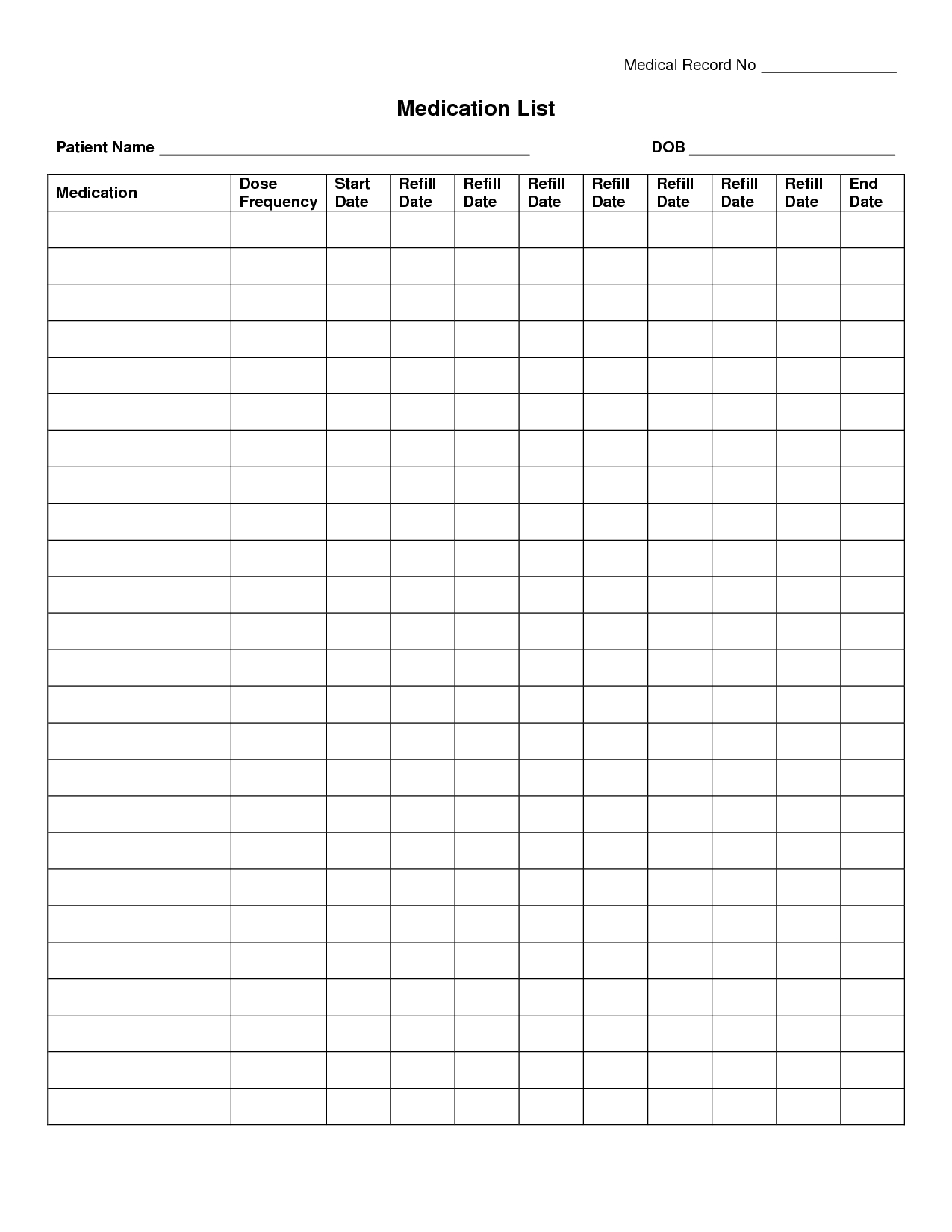Free Medication Administration Record Template Excel - Yahoo Image - Free Printable Wallet Medication List Template