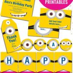 Free Minion Party Printables   Enjoy The Invitation, Birthday Banner   Free Minion Printables