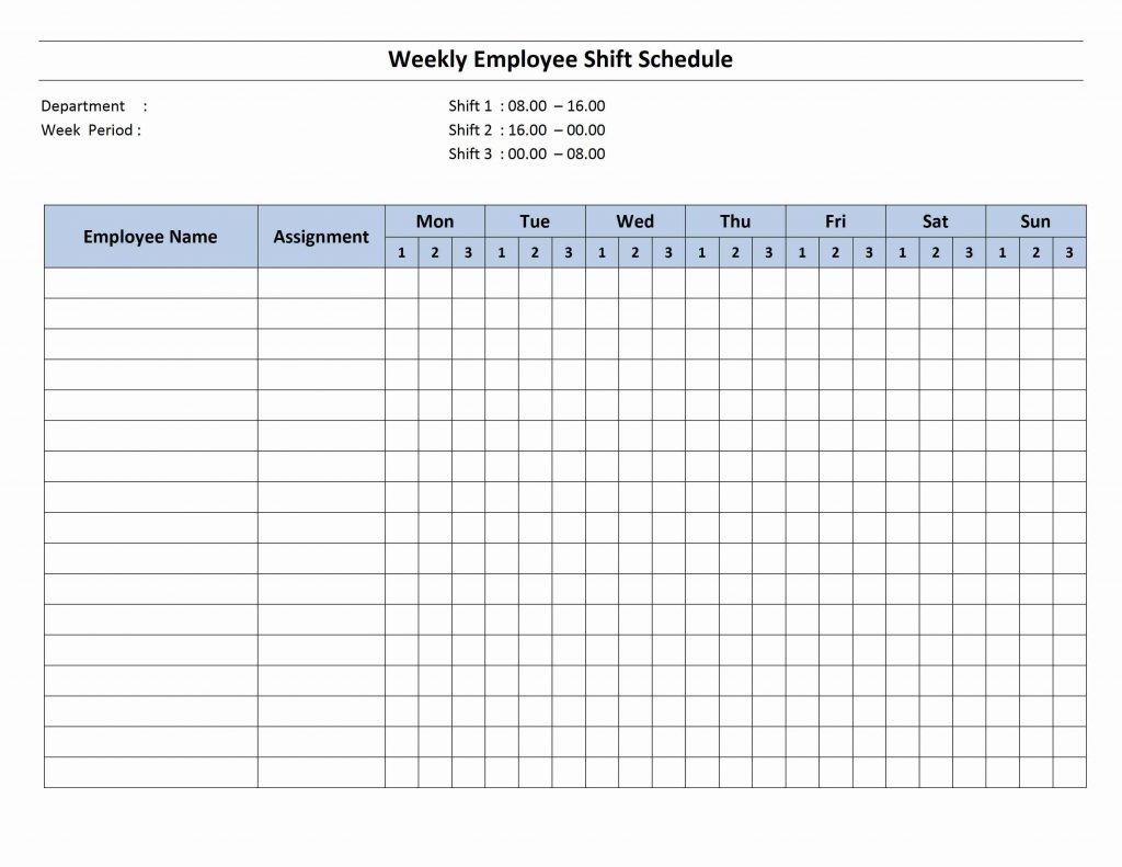 printable work schedule template large print