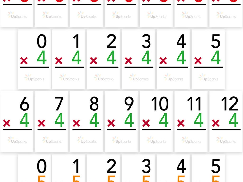 Free Multiplication Flash Cards Printable Sheets From Upsparks - Flash Cards Multiplication Free Printable