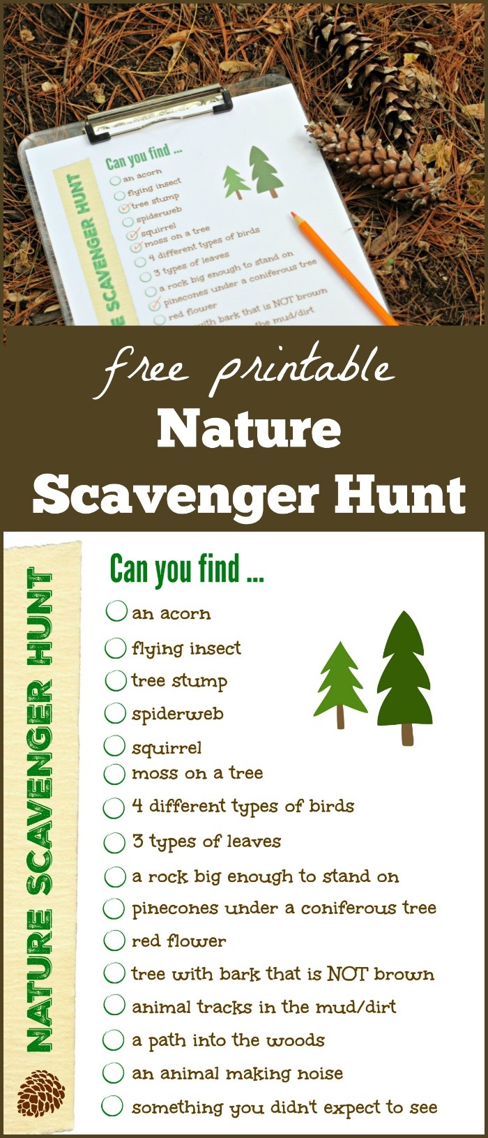 Free Nature Scavenger Hunt List {W/free Printable!} - Edventures - Free Printable Scavenger Hunt