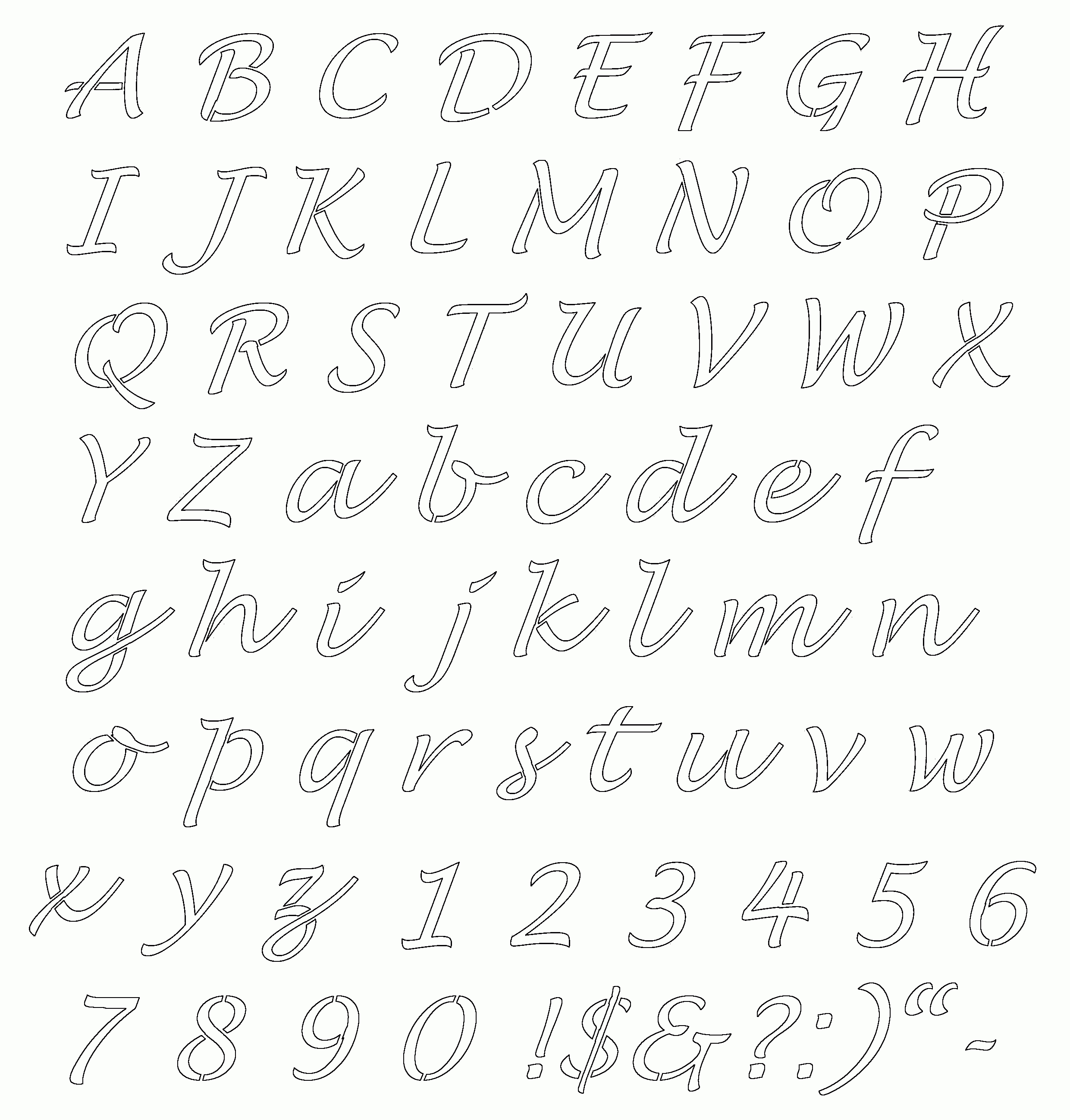 Free Online Alphabet Templates | Stencils Free Printable Alphabetaug - Template Letters Of The Alphabet For Free Printable