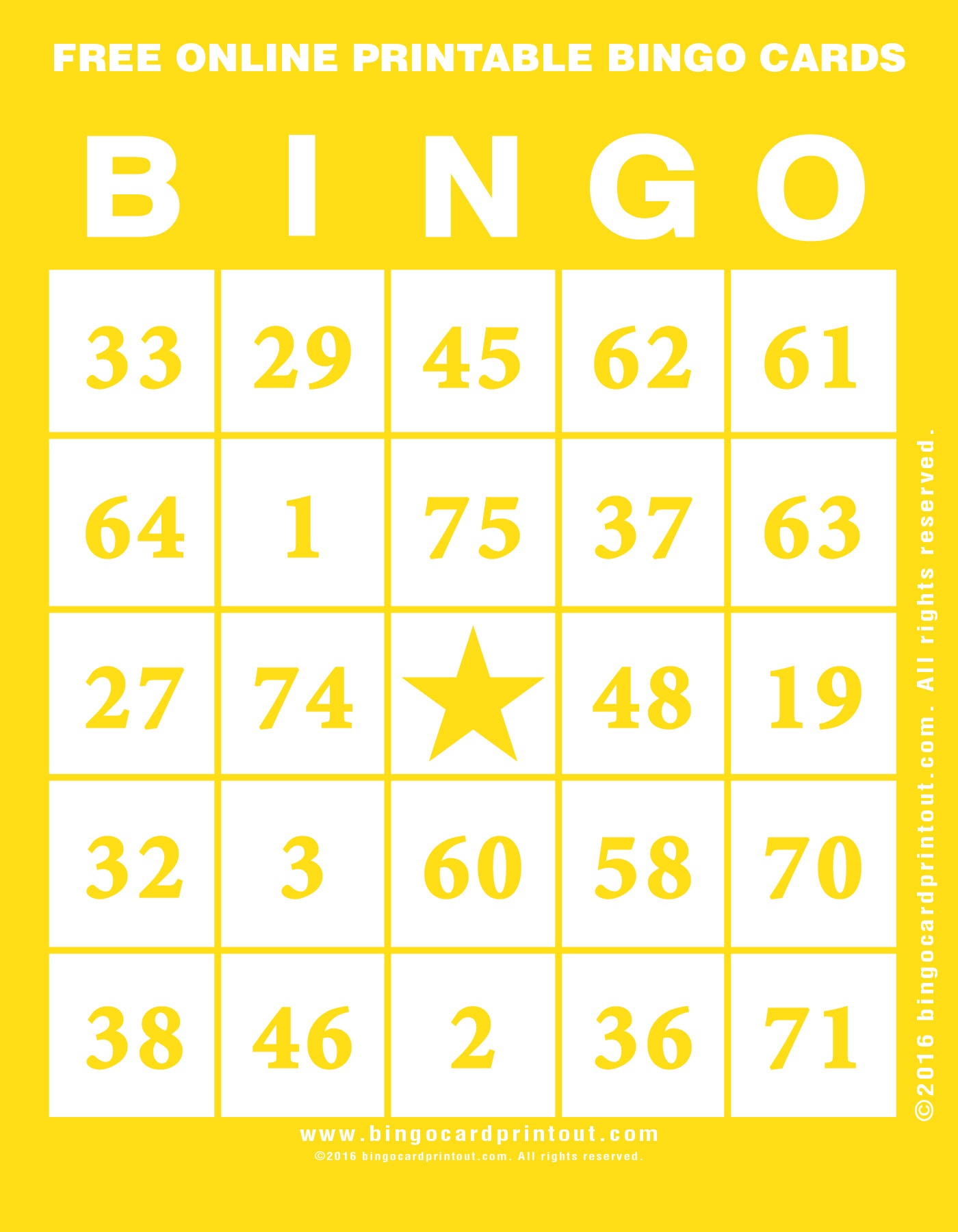 Free Online Printable Bingo Cards - Bingocardprintout - Free Printable Bingo Cards Random Numbers