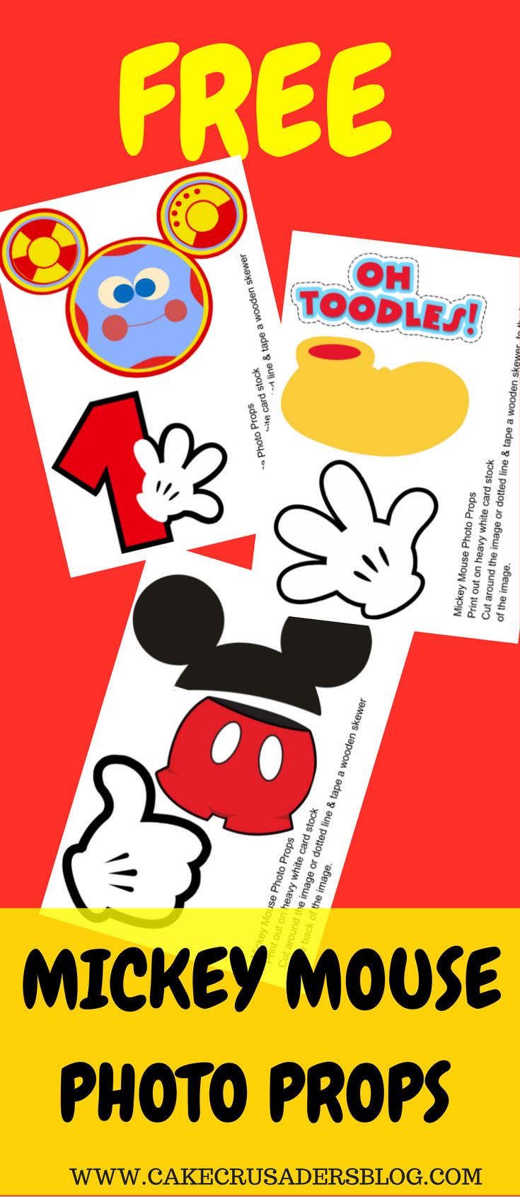 Free Photo Props Mickey Mouse Printable &amp;amp; Templates | Photo Booth - Free Mickey Mouse Printables