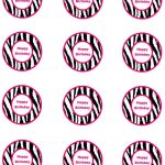 Free Pink Zebra Birthday Party Food Cards Printables & Cupcake   Free Printable Food Cards