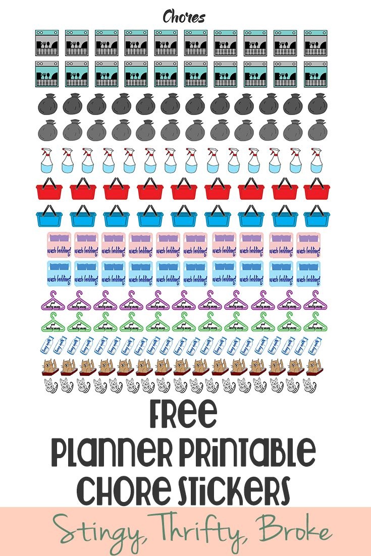 Free Planner Printable Chores Stickers | Printables - Pegatinas - Chore Stickers Free Printable