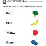 Free Preschool Color Matching Worksheet   Colors Worksheets For Preschoolers Free Printables