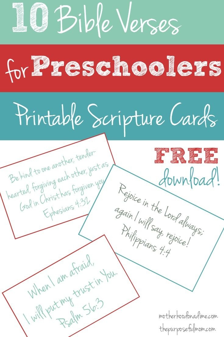 Free Printable: 10 Bible Verses To Teach Your Preschooler | Faith - Free Printable Bible Verses For Children