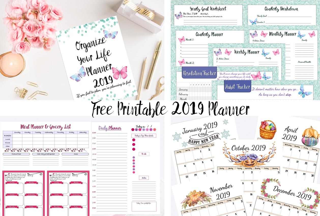 Free Printable 2019 Planner: Goals Planner, 2019 Calendars, &amp;amp; More! - Free Printables Com