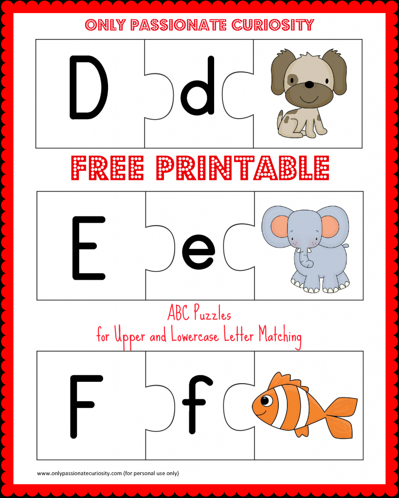 Free Printable Abc Puzzles | School Is Fun | Letter Matching, Upper - Free Printable Lower Case Letters