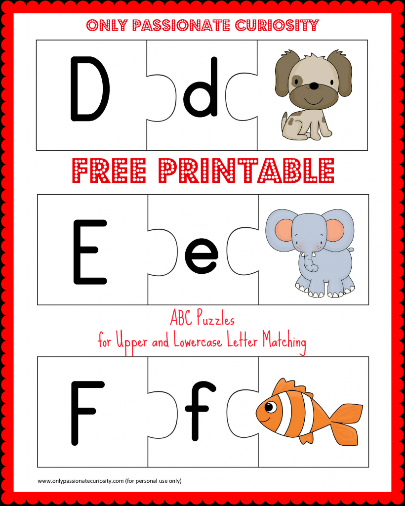 Free Printable Abc Puzzles Upper And Lowercase Letter Matching Abc