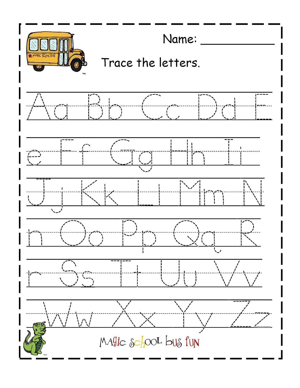 Free Printable Abc Tracing Worksheets #2 | Places To Visit - Free Abc Printables For Kindergarten